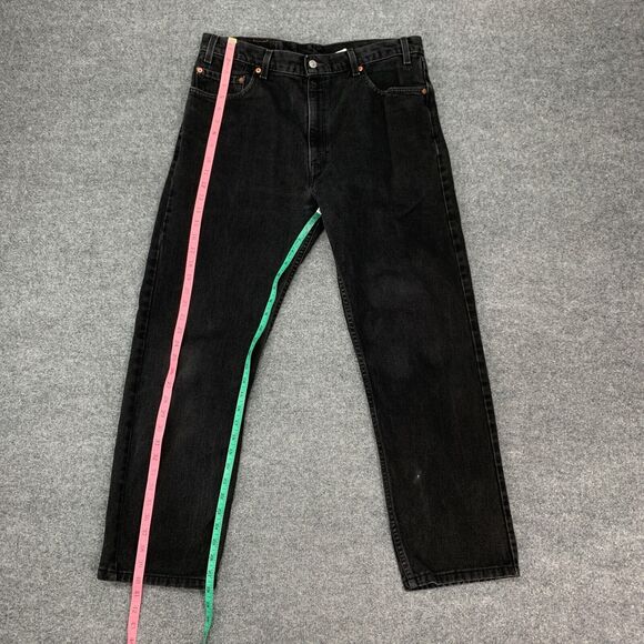 Vintage Levis 505 Jeans Mens 36 Black Denim Regular Straight Cotton Y2K 2002 - Picture 8 of 13